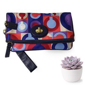 COACH Pop Art Satin Foldover Wristlet Clutch